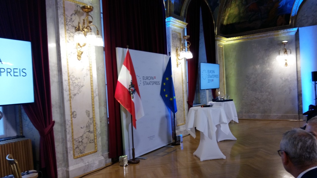 Illustration: Verleihung des Europastaatspreises 2019 im BMEIA, Minoritenplatz 8, Wien