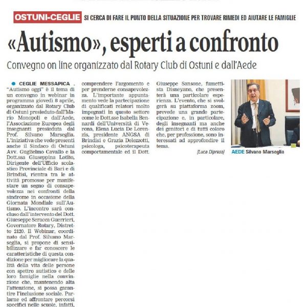 L’autismo oggi : esperti a confronto con Prof. Silvano Marseglia